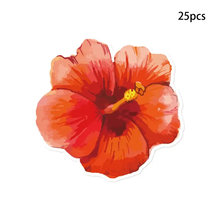 Napperons en papier jetables à fleurs d'hibiscus hawaïennes