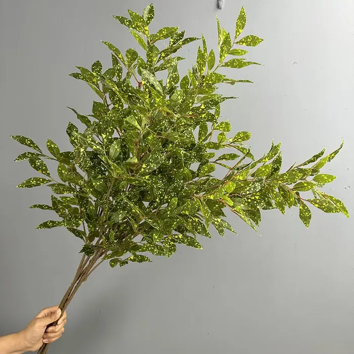 5 pièces de plantes artificielles vertes en bois et plastique