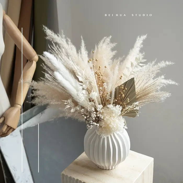 Bouquet de fleurs séchées/réelles Maillard