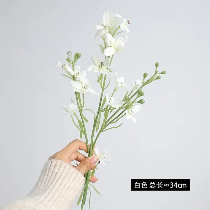 Lot de 10 fleurs artificielles en soie Delphinium pour la décoration intérieure, accessoires, bouque