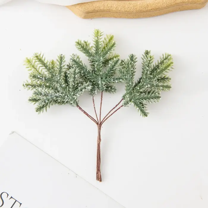 Plantes artificielles dorées, fausse branche avec givre, accessoire d'arbre de noël, tenture murale 