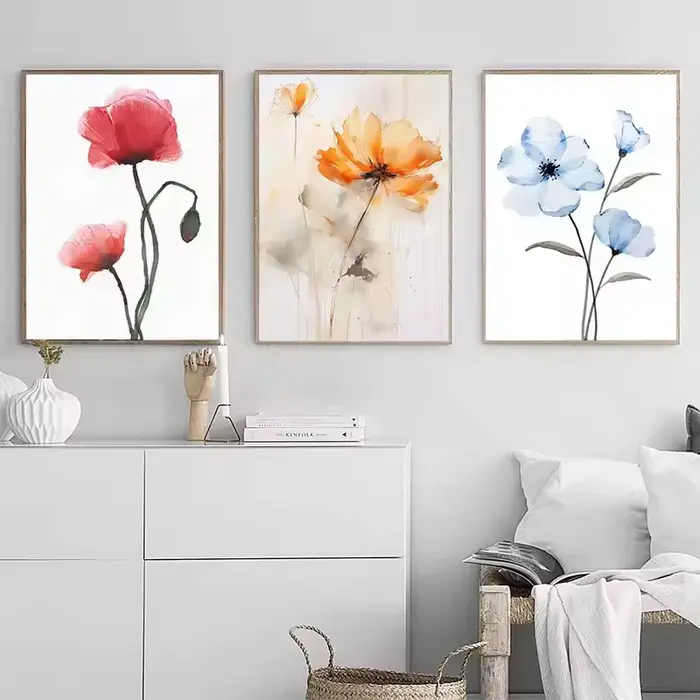 Affiche d'art aquarelle belle fleur nature morte