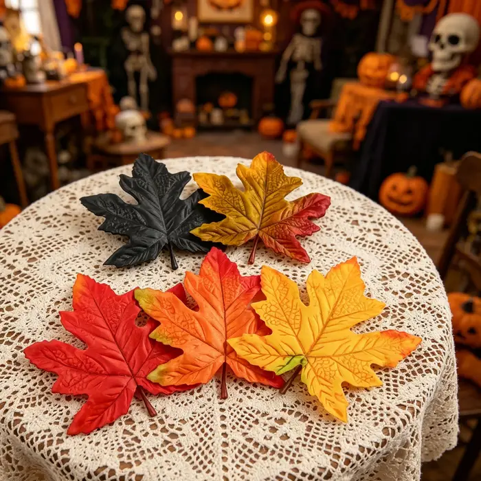 50/100PC Plantes Artificielles En Soie Feuille D'érable Halloween Jour Des Morts De Noël Decora Accueil Mariage Scrapbooking BRICOLAGE Haute Qualité