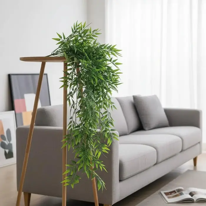 Guirlande de feuilles de bambou artificielles