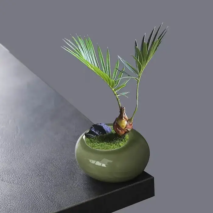 Mini pot de fleurs glacé effet craquelé