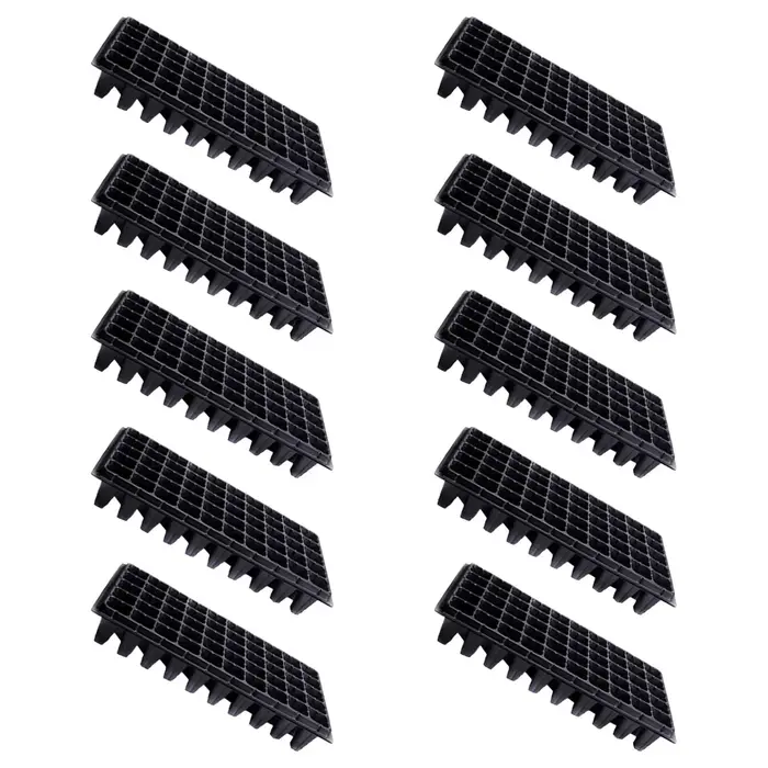 Lot de 10 plateaux de germination 50 cellules en plastique premium résistant aux fissures pour semis