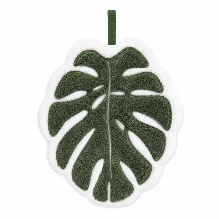 Serviette de toilette suspendue en forme de feuille, douce et absorbante, en polyester, pour salle d