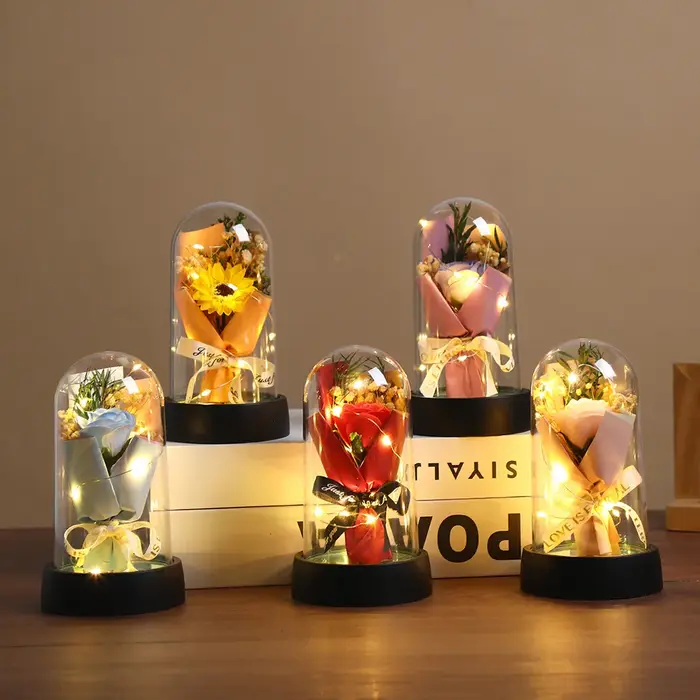 Lumière LED Tournesol avec Couvercle en Acrylique Élégant