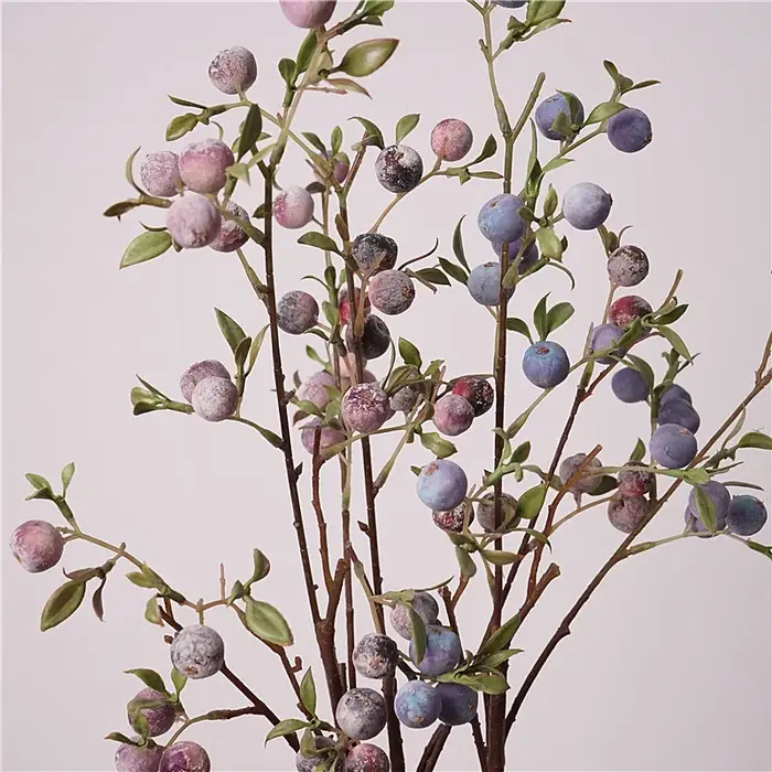 3 pièces de décorations de jardin en forme de branches de fruits givrés