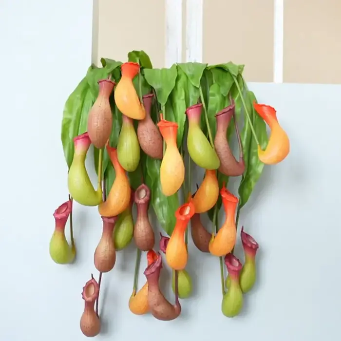 Plantes artificielles multicolores, feuilles vertes, accessoires photo, plantes vertes suspendues, accessoires de verdure, plante artificielle