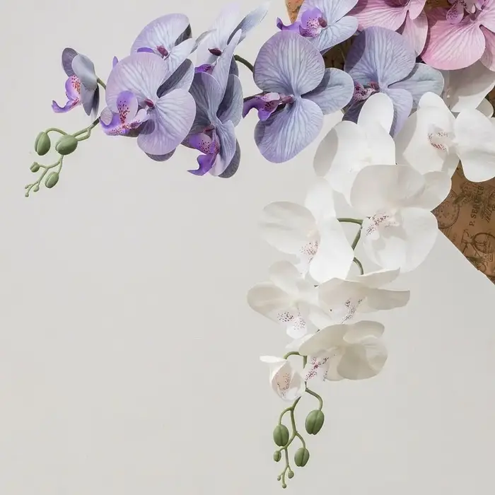 Branches de Phalaenopsis artificielles à 9 têtes