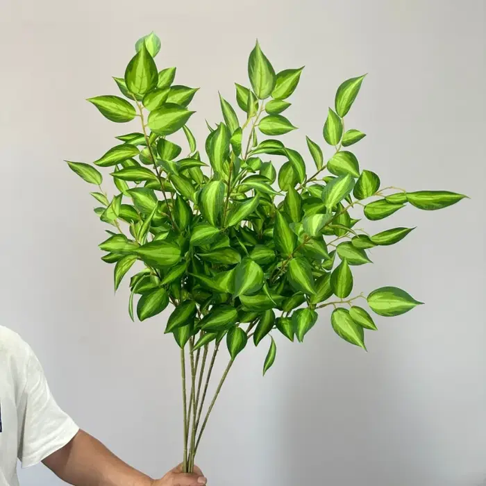 6 pièces de feuilles artificielles en soie