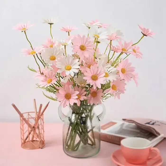 Fleurs artificielles marguerite en soie