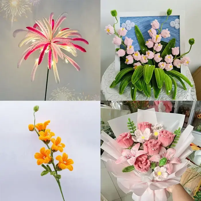 Tige de fleur artificielle en fil