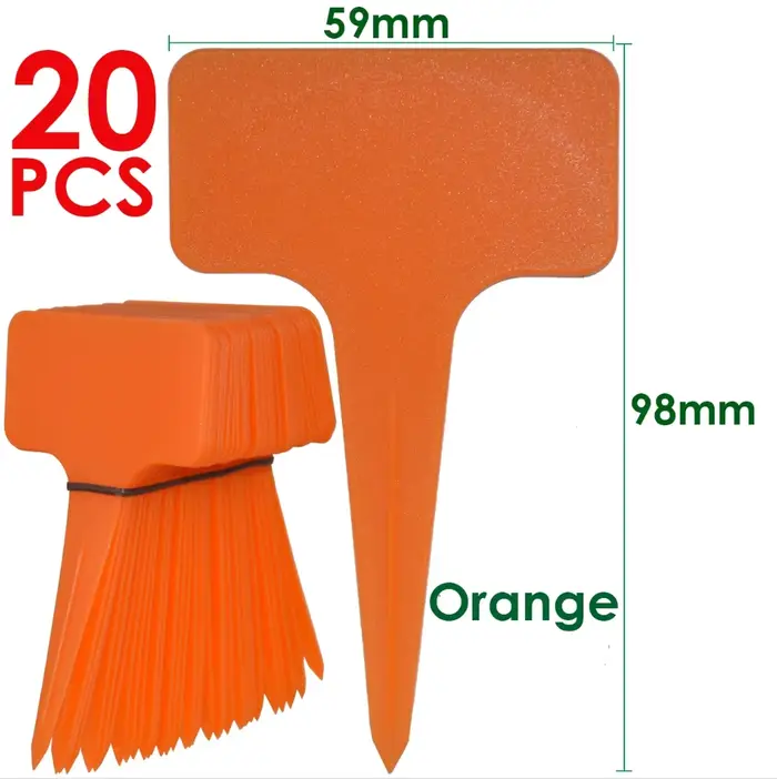 Lot de 20 marqueurs pour plantes, étiquettes en plastique imperméables, bâtons de peinture de jardin