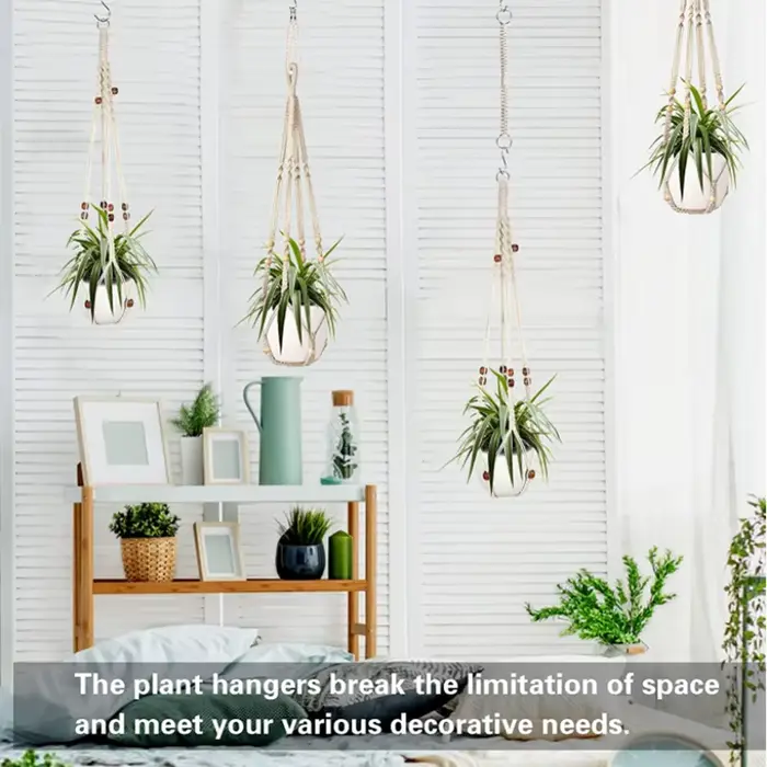 Cier de suspension pour plantes en macramé fait à la main, Pot de fleur, décoration suspendue pour b