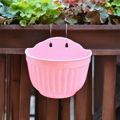 Pot de fleurs mural en plastique, pot de fleurs mural en résine, pot de fleurs coloré pour jardinage