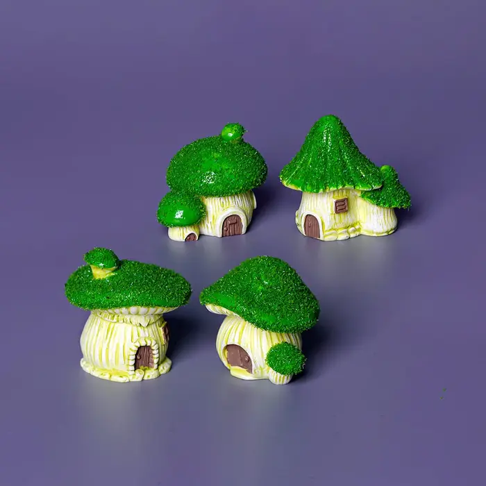 Figurines en résine de micro-paysage, 4 pièces, mousse et champignons, pour bricolage, décoration de jardin, petit objet décoratif de bureau, accessoire de bijouterie 3D