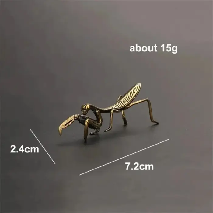Ornement Miniature mante en cuivre