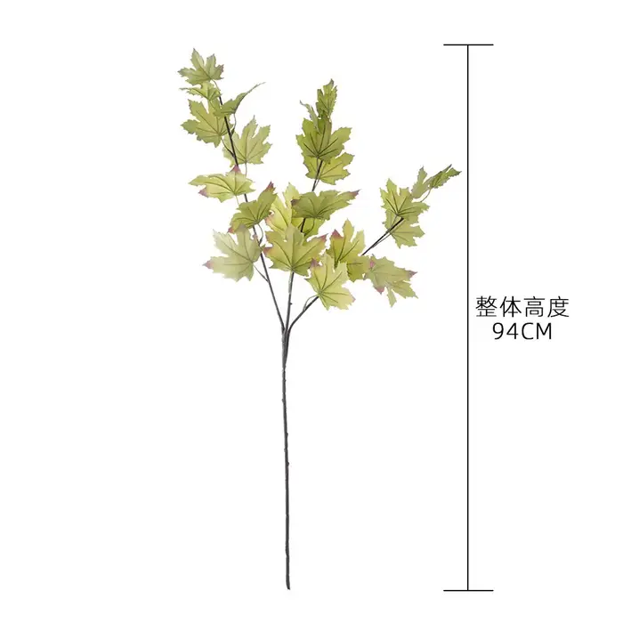 5 pièces de feuilles d'érable artificielles en soie à longues tiges, fausses plantes pour la décoration intérieure, décoration de jardin, de mariage et de fête