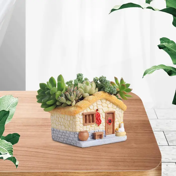 Pot de fleurs sculptural pour plantes d'intérieur et d'extérieur avec drainage