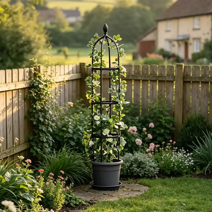 Support de Treillis Obélisque Antirouille pour Plantes Grimpantes