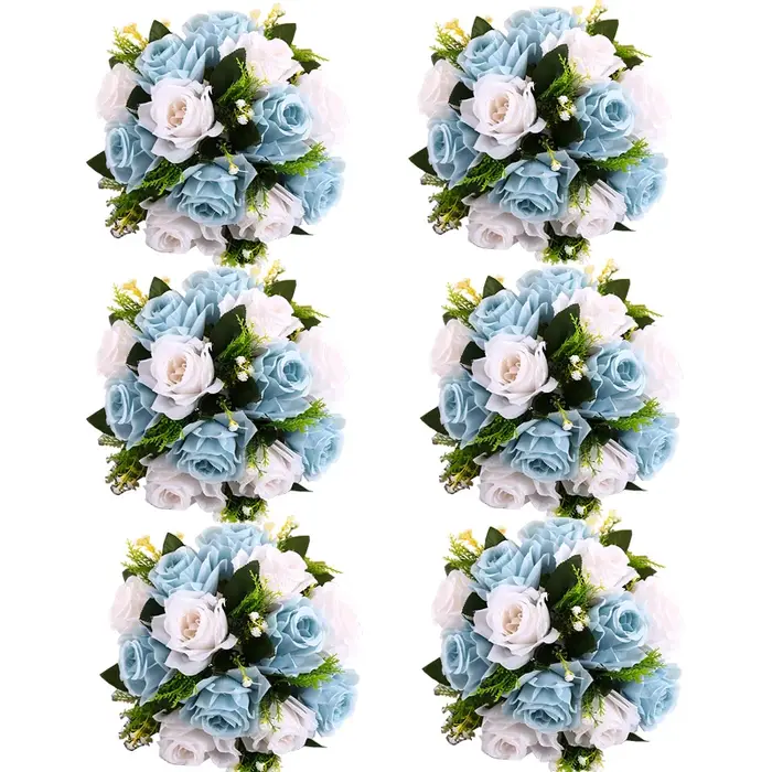 Uflower 6 pièces fleurs artificielles boule pièce maîtresse décorations de Table boule de Rose pour 