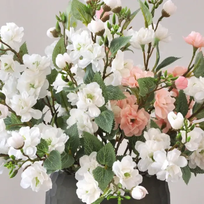 InjFlower-Bouquet de fleurs de camélia artificielles pour la décoration de la maison