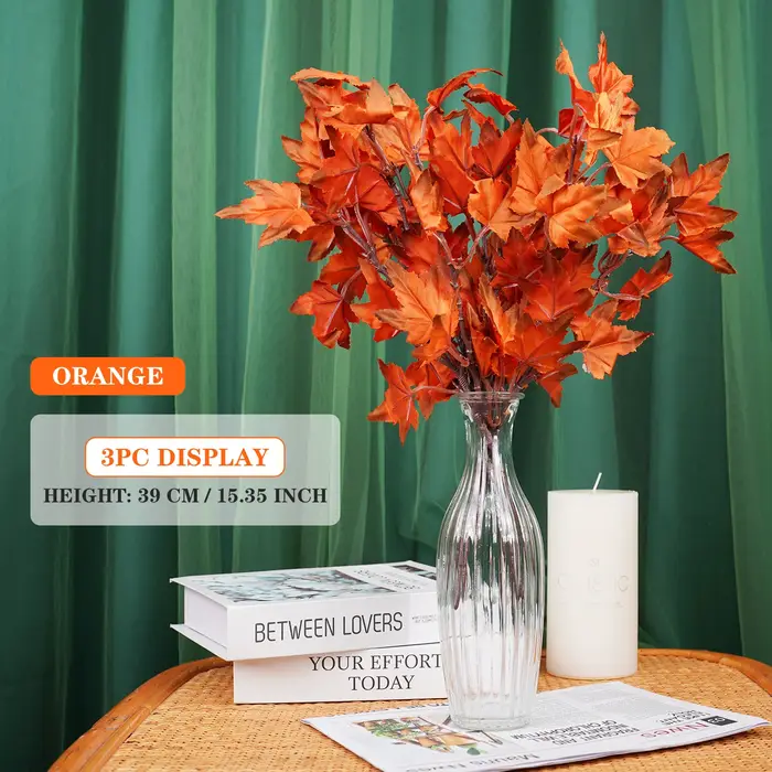 Feuilles d'érable artificielles, Arrangement floral d'automne, décor de récolte de Thanksgiving, fêt