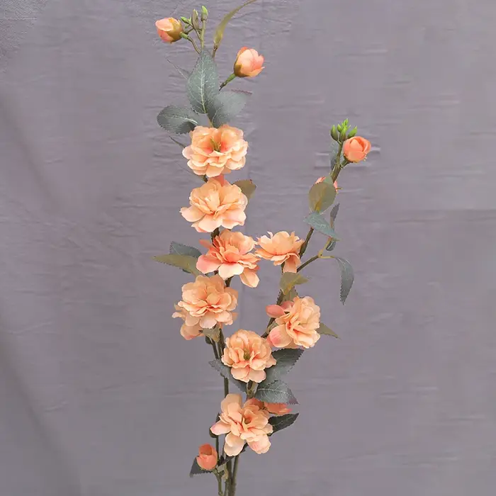 Fleur artificielle en soie de 90 cm, branche longue, camélia, fleur de cerisier, pour arrangement en