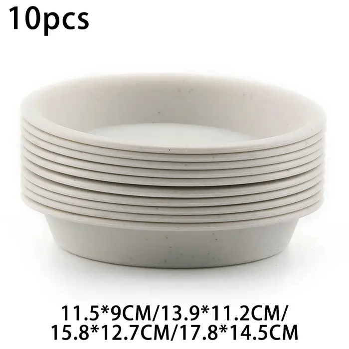 Lot de 10 soucoupes rondes en PP pour plantes succulentes