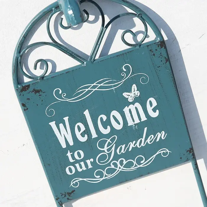 Marqueurs de Plantes en Fer Forgé, Panneau de Bienvenue, Décoration de Cour