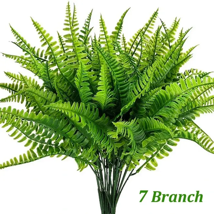 Décorations de fausses plantes en plastique avec 7 Branches