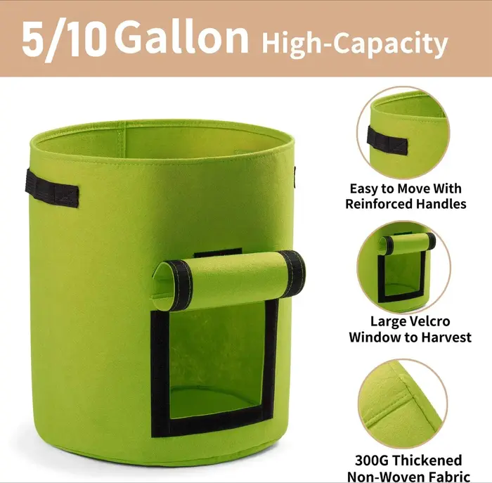 Sacs de plantation en feutre grande capacité 5-10 gallons