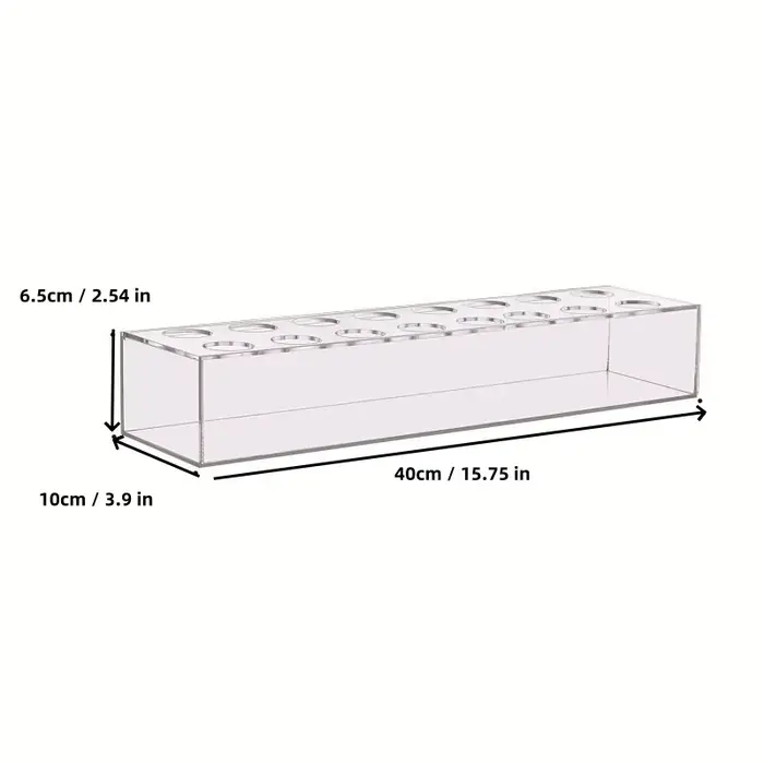 Pot de Base Rectangulaire en Acrylique Transparent pour Arrangement de Fleurs, Vase pour Restaurant,