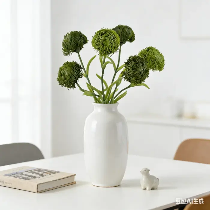 Plante artificielle Dianthus vert de 59 cm pour centre de table