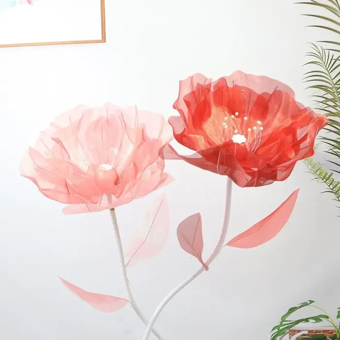 Fleur artificielle en gaze 3D de 50 cm