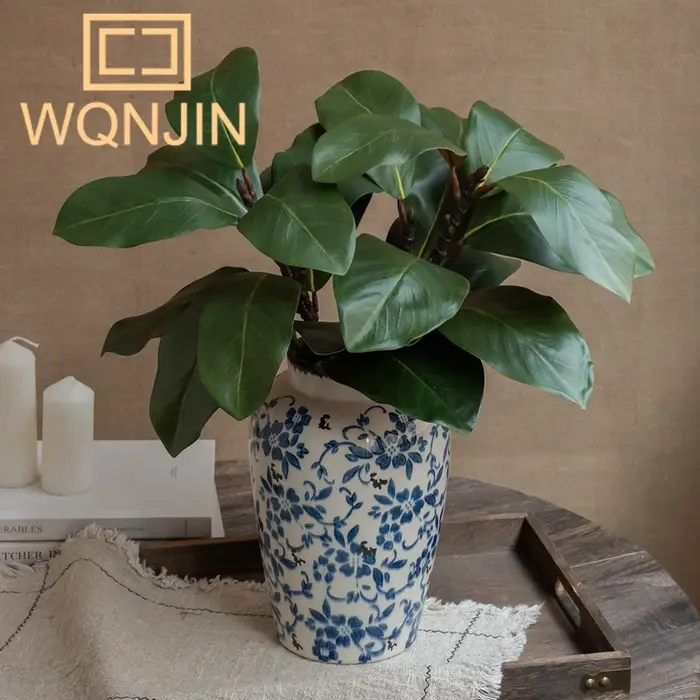 1 pièce Plante artificielle feuille de magnolia
