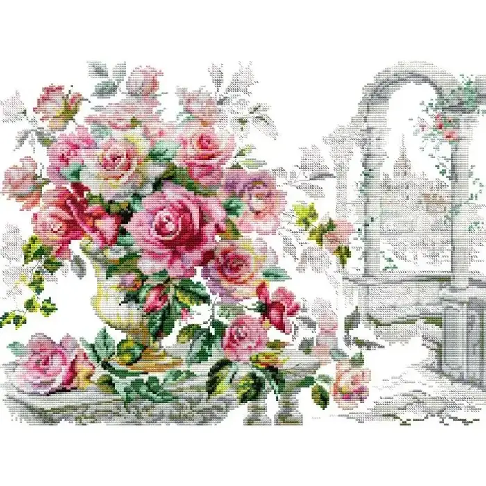 Analyste de point de croix de la série de fleurs de bouquet de convocation de Noël