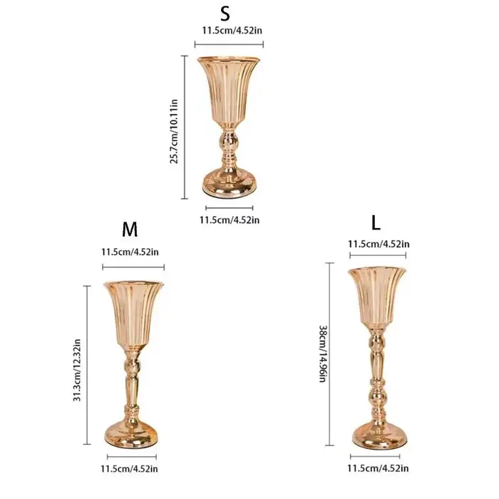 Vase romantique en fer forgé doré