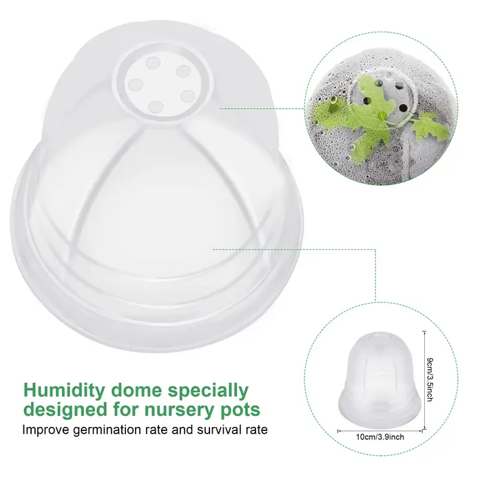Pots de pépinière pour plantes avec dôme d'humidité