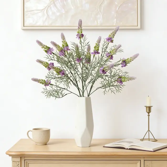 Fleur artificielle scandinave Lupine à tige unique de 24 pouces pour décoration minimaliste d'hôtels