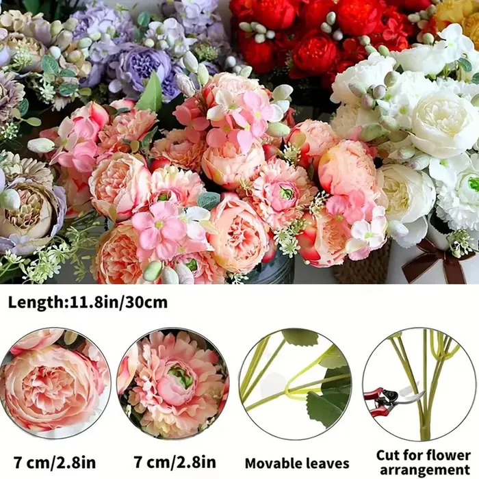 Fleurs artificielles Venus Rose Bouquet De Soie