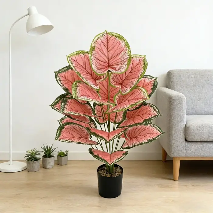 Plante Artificielle Caladium Rose