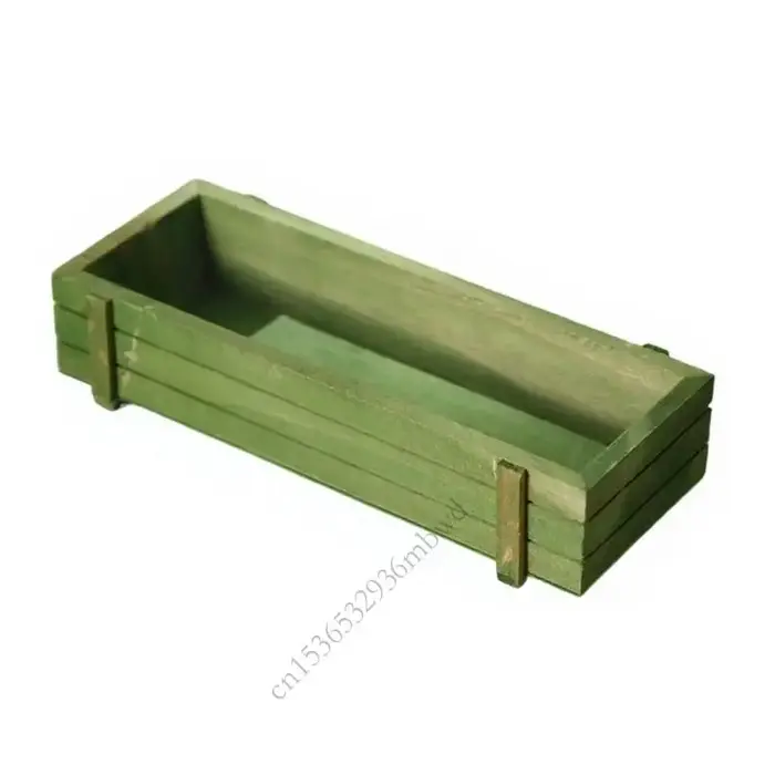 K43D Pot fleur en bois naturel durable avec trous flux d'air idéal pour les herbes cacti faciles à déplacer décoration