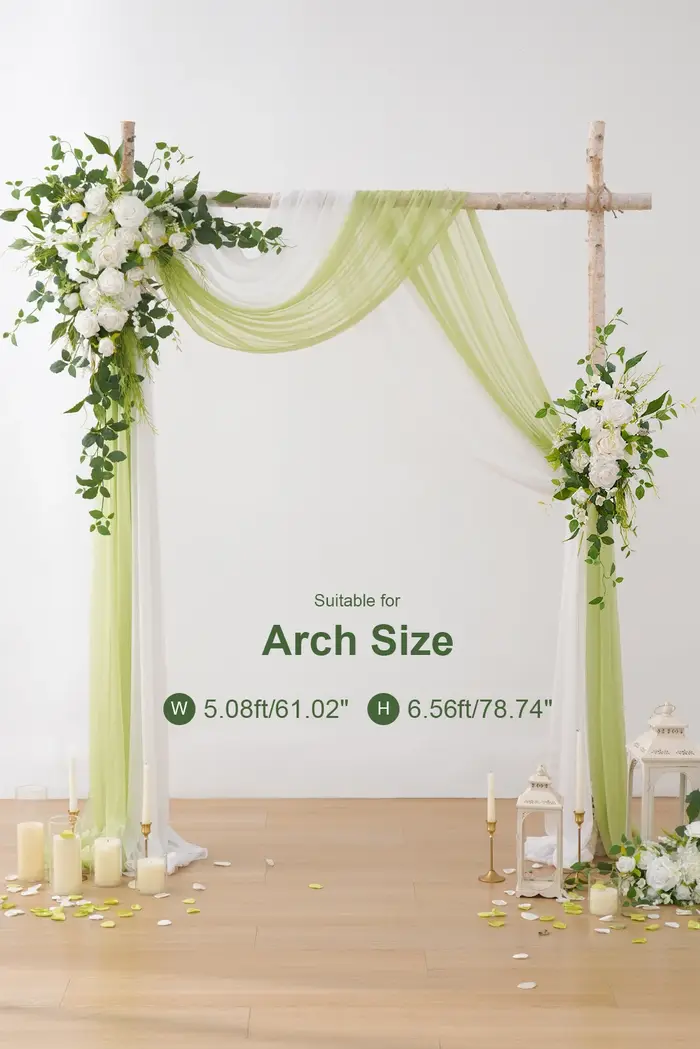 Arrangement floral suspendu 2 pièces rideaux en mousseline de soie