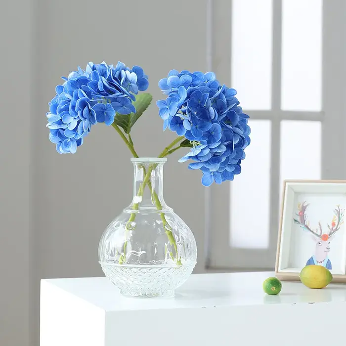Fleurs d'hortensia artificielles hydratantes film en latex vrai toucher