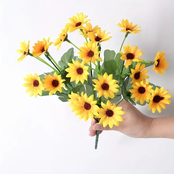 1 bouquet, 24 fleurs de tournesol artificielles