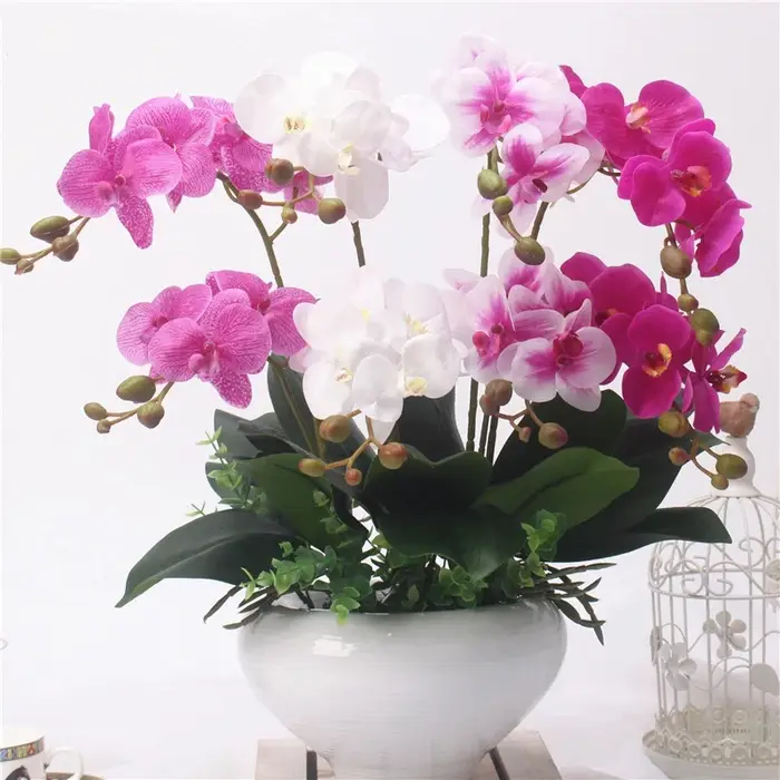 Fleur artificielle Phalaenopsis à 2 branches de 60 cm