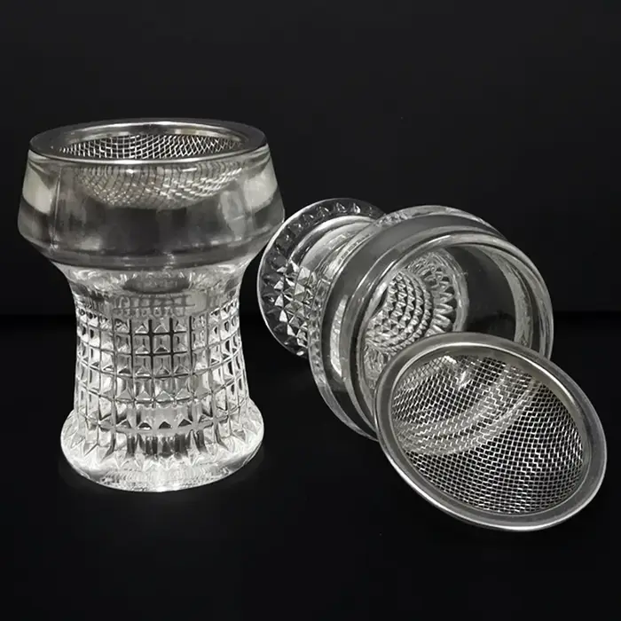 Bols à ovale guilé en verre transparent